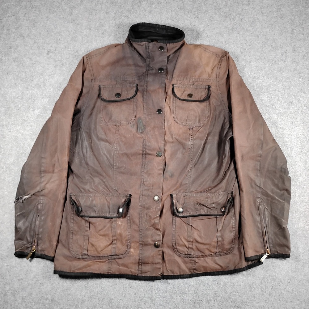 Barbour Ladies Utility Waxed Cotton Jacket Brown LWX0004 Size US 12 UK 16 Fair